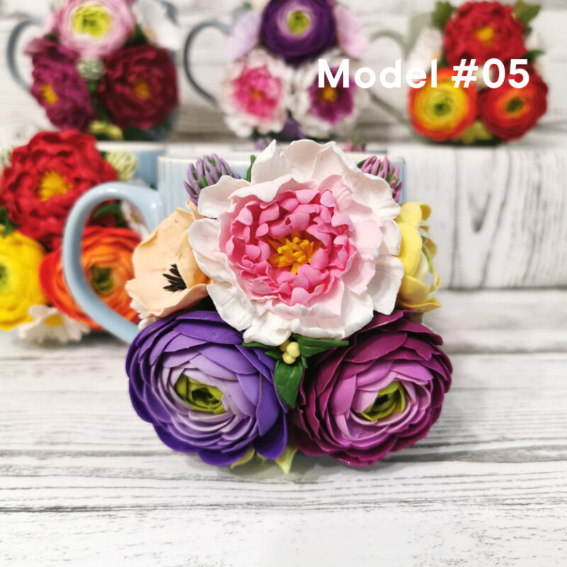 cană ceramică personalizată - model flori #05